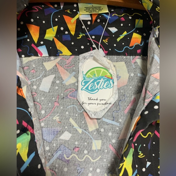 NEW Vintage Zesties Retro Confetti Pant Jumpsuit Size L - Picture 3 of 8